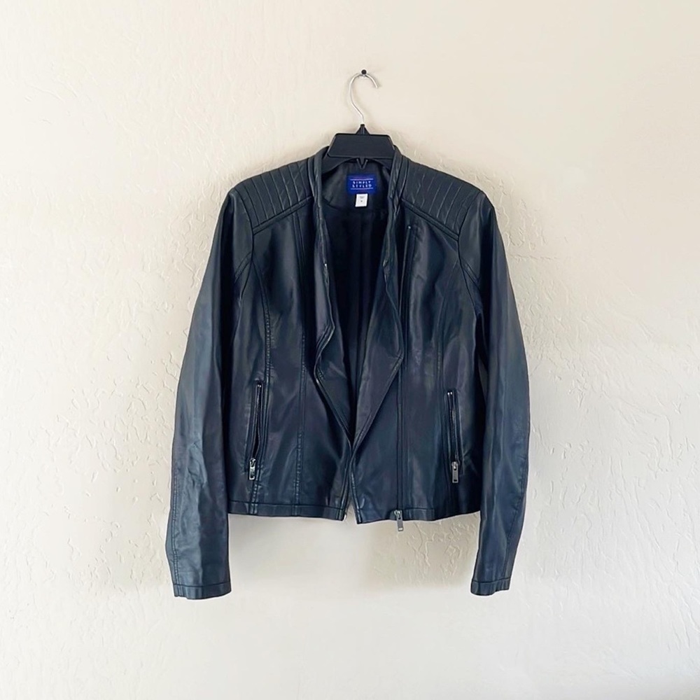 Simply Styled by Sears Black Faux Leather Jacket‎